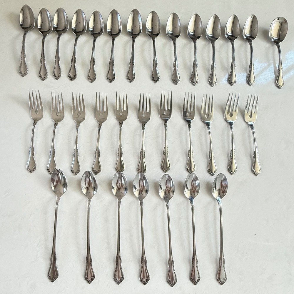 Oneida Community Stainless Flatware Lot Floral Spoons Forks Replacement Pieces